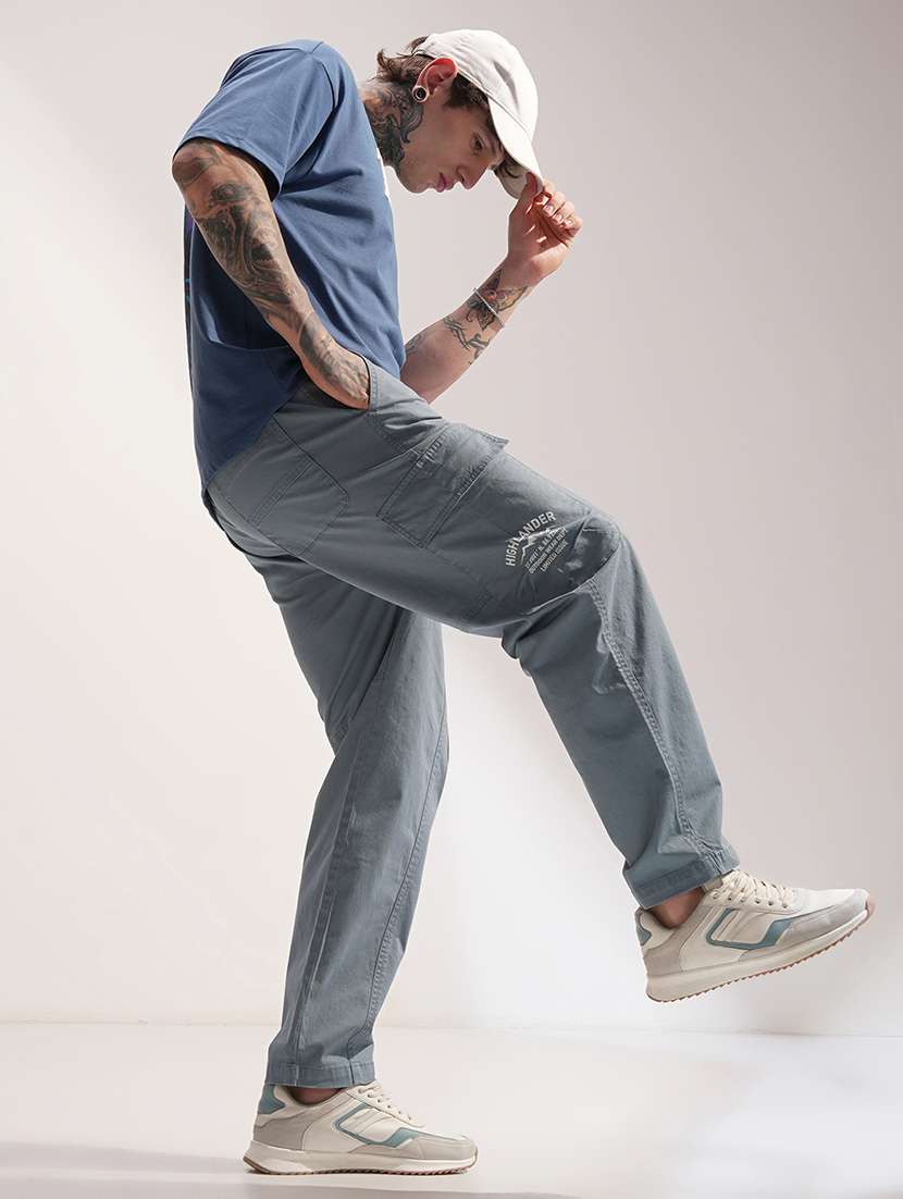 grey cotton casual trouser - 22469507 -  Standard Image - 5
