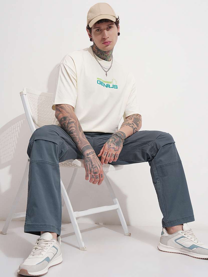 men solid mid rise regular fit cargo  - 22469515 -  Standard Image - 5