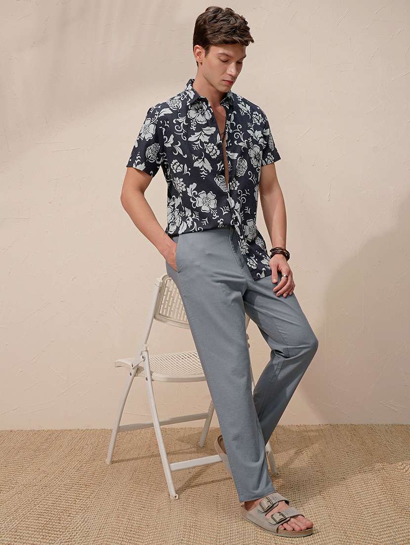 men solid mid rise chinos casual trouser - 22469522 -  Standard Image - 5