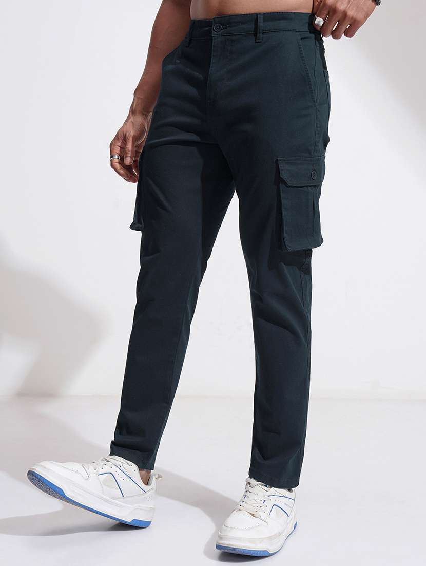 men solid mid rise regular fit cargo  - 22469524 -  Standard Image - 3