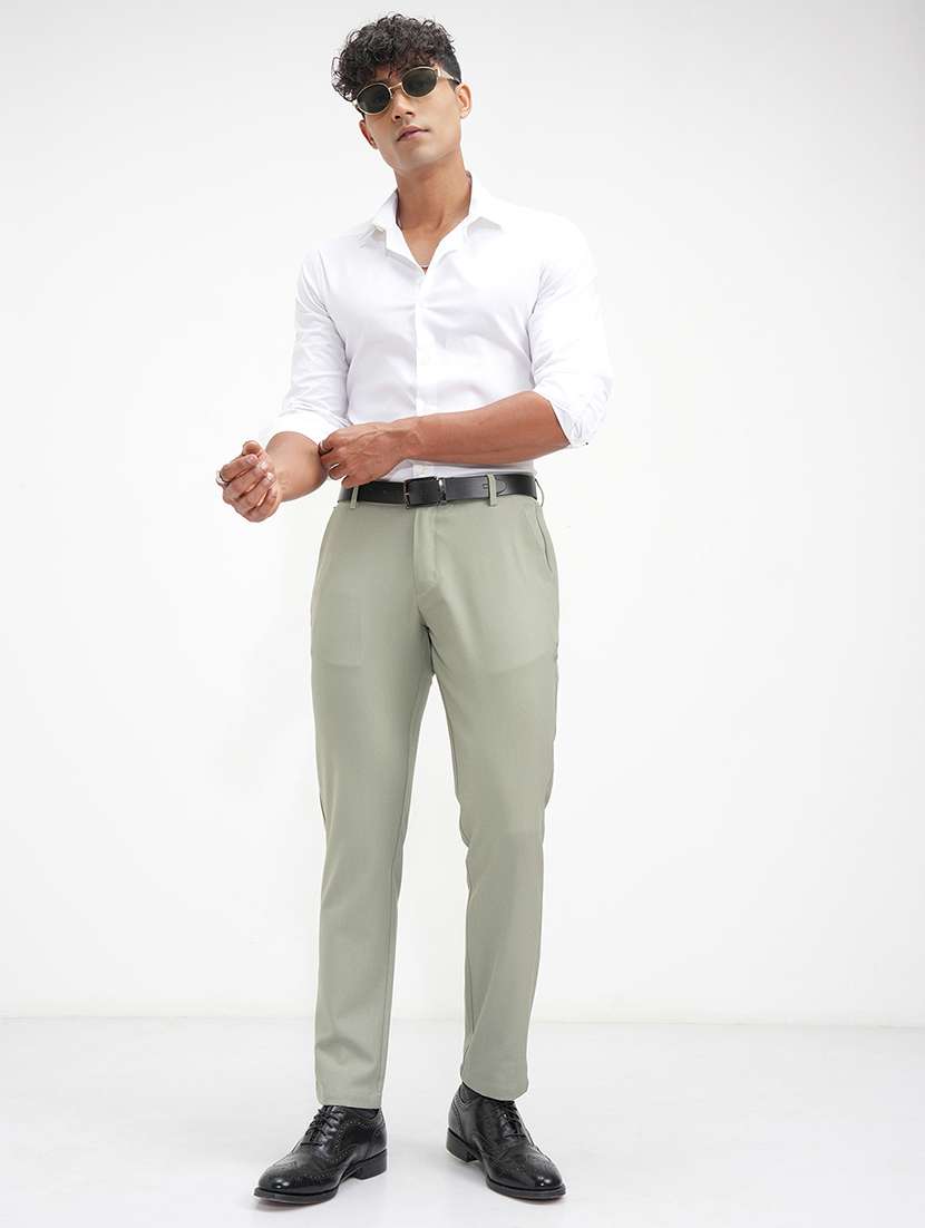 men solid regular fit trouser - 22469542 -  Standard Image - 5