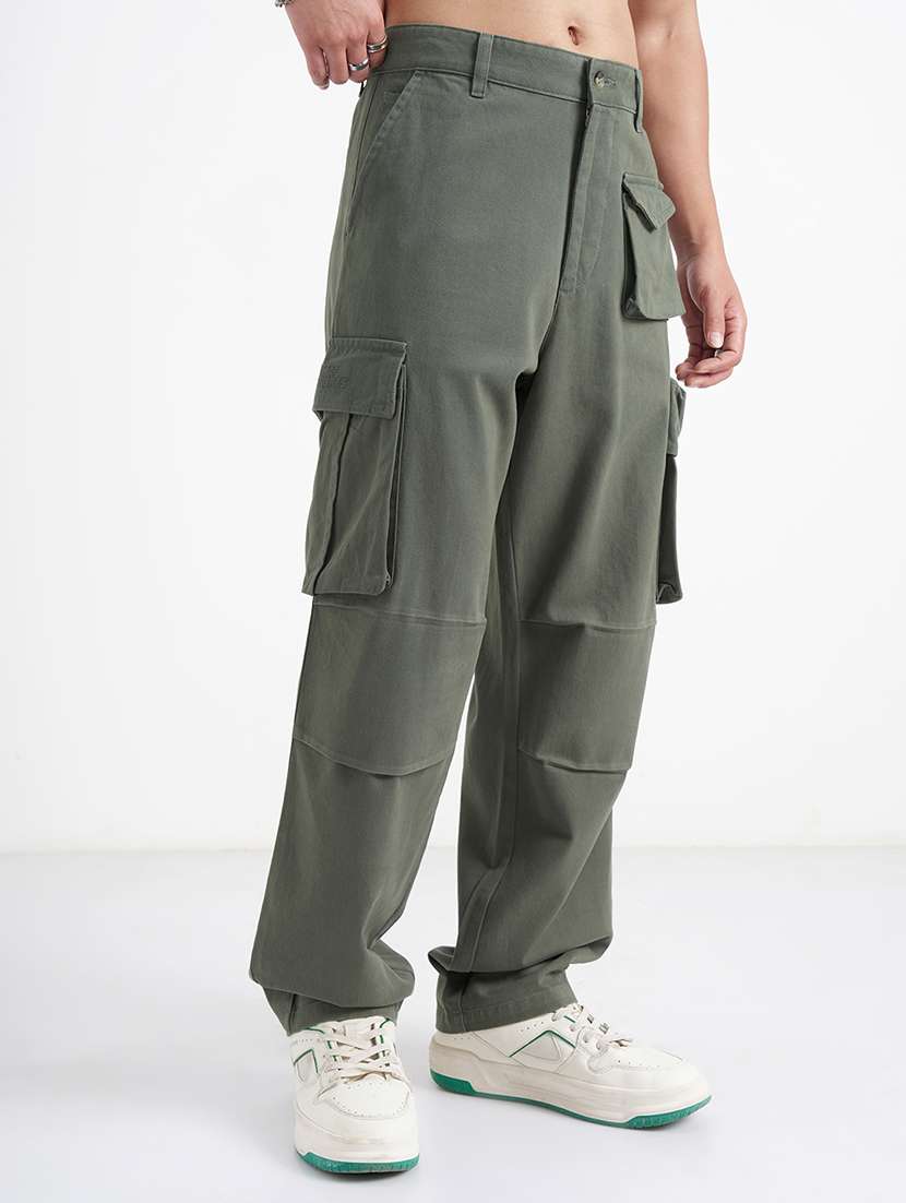 men solid mid rise relaxed fit cargo - 22469544 -  Standard Image - 3