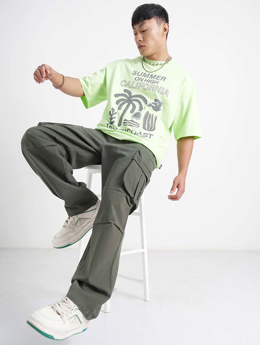 men solid mid rise relaxed fit cargo - 22469544 -  Standard Image - 5