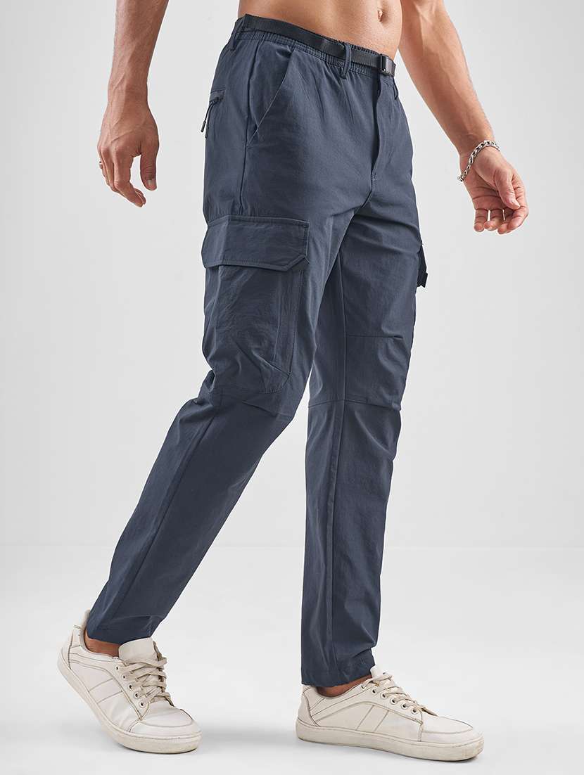 men blue nylon casual trouser - 22469563 -  Standard Image - 3