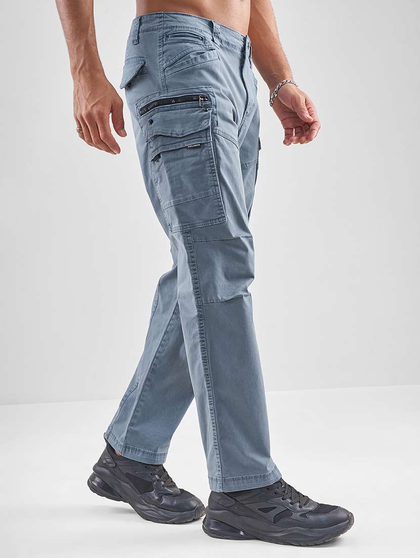 men blue cotton casual trouser - 22469564 -  Standard Image - 3