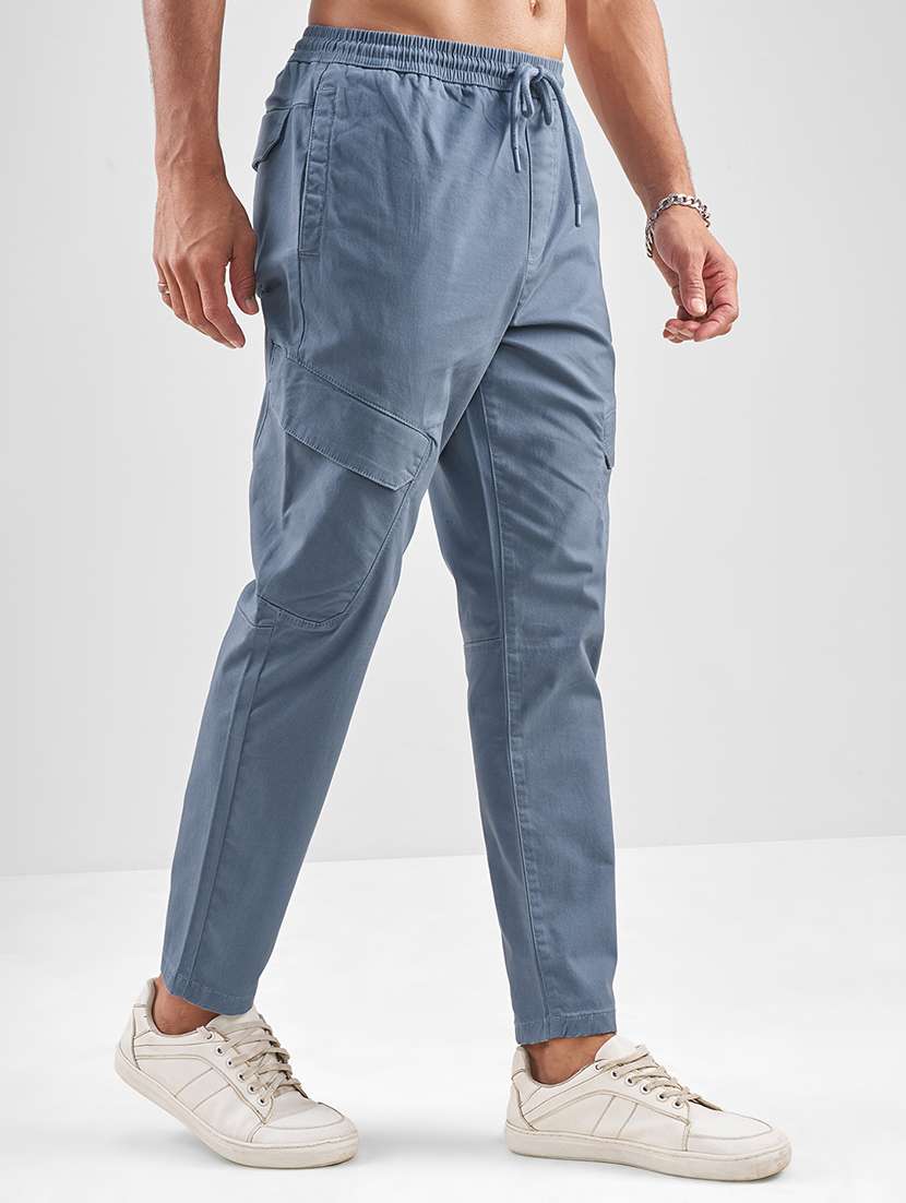 men blue cotton casual trouser - 22469569 -  Standard Image - 3