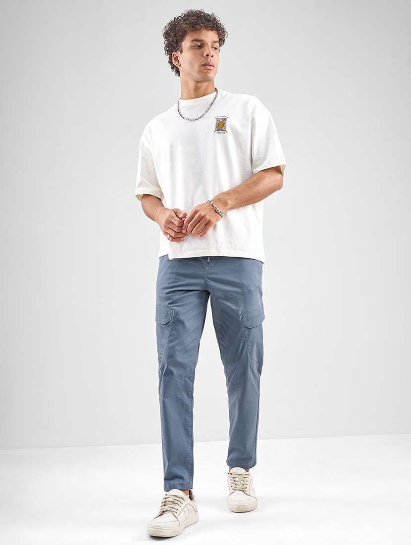 men blue cotton casual trouser - 22469569 -  Standard Image - 5