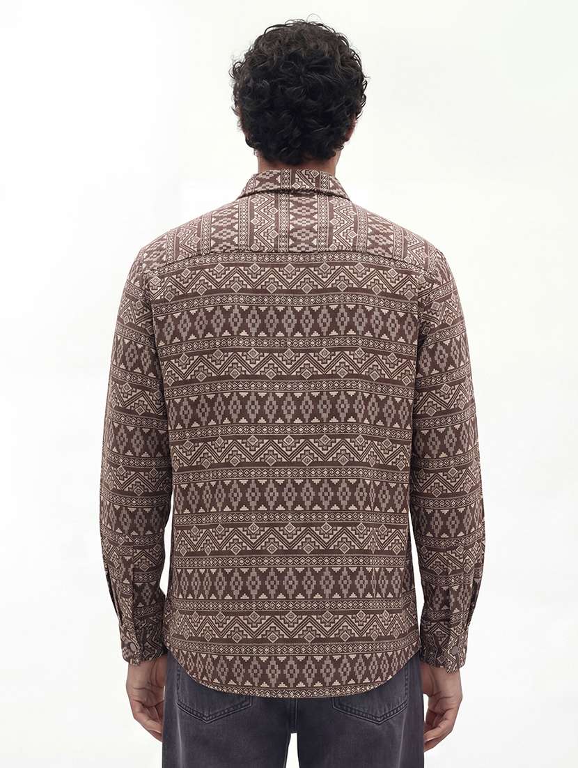 men brown cotton casual shirt - 22469621 -  Standard Image - 3