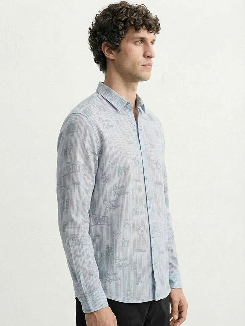men collared long sleeve casual shirt - 22469623 -  Standard Image - 3