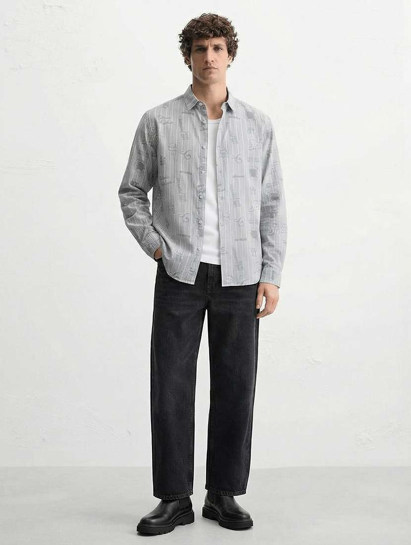 men collared long sleeve casual shirt - 22469623 -  Standard Image - 5