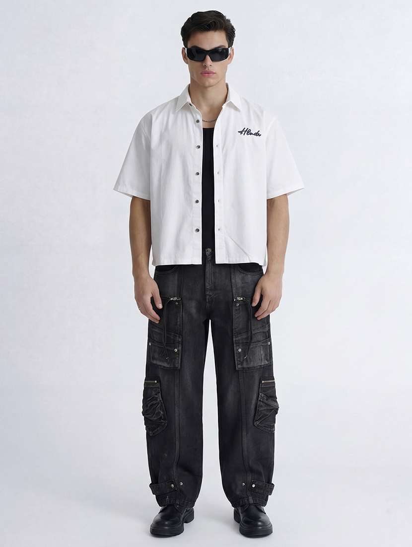 men fit white cotton collared shirt - 22469632 -  Standard Image - 5