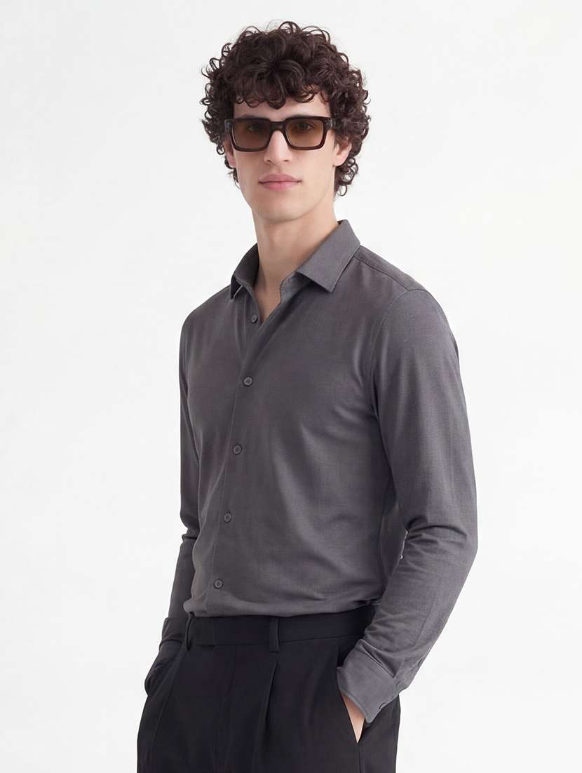 men collared long sleeve casual shirt - 22469650 -  Standard Image - 3