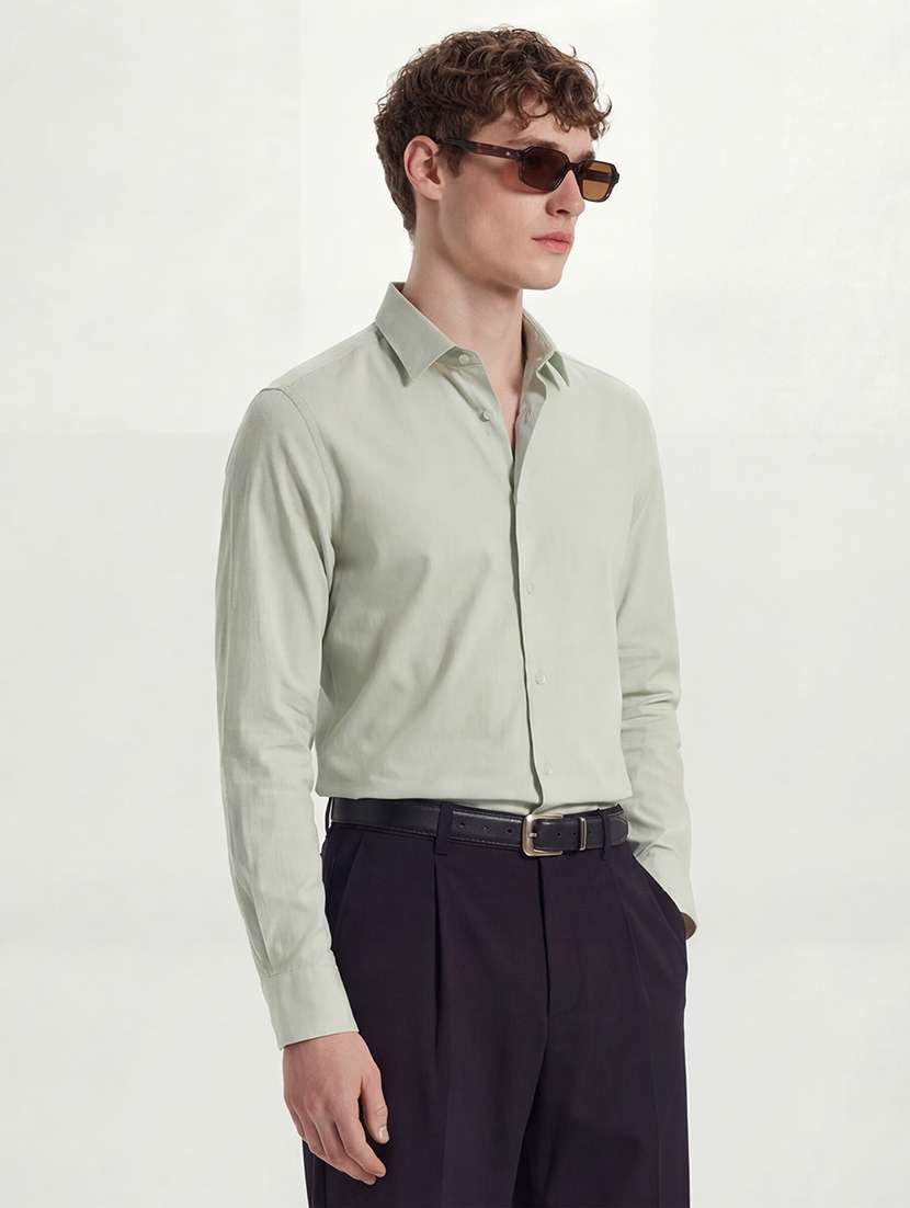 Men Collared Long Sleeve Casual Shirt - 22469661 -  Standard Image - 3