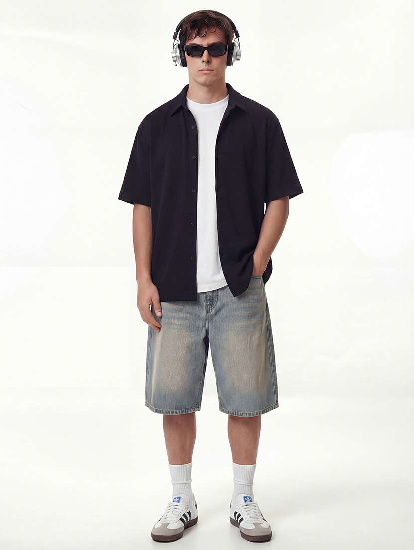 men black polyester casual shirt - 22469664 -  Standard Image - 5
