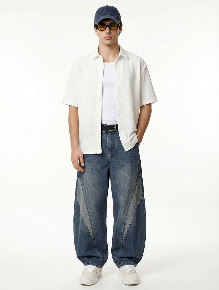 men white polyester casual shirt - 22469665 -  Standard Image - 5
