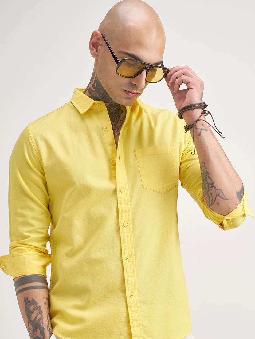 men collared long sleeve casual shirt