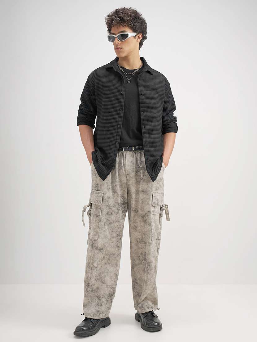 men black polyester casual shirt - 22469671 -  Standard Image - 5