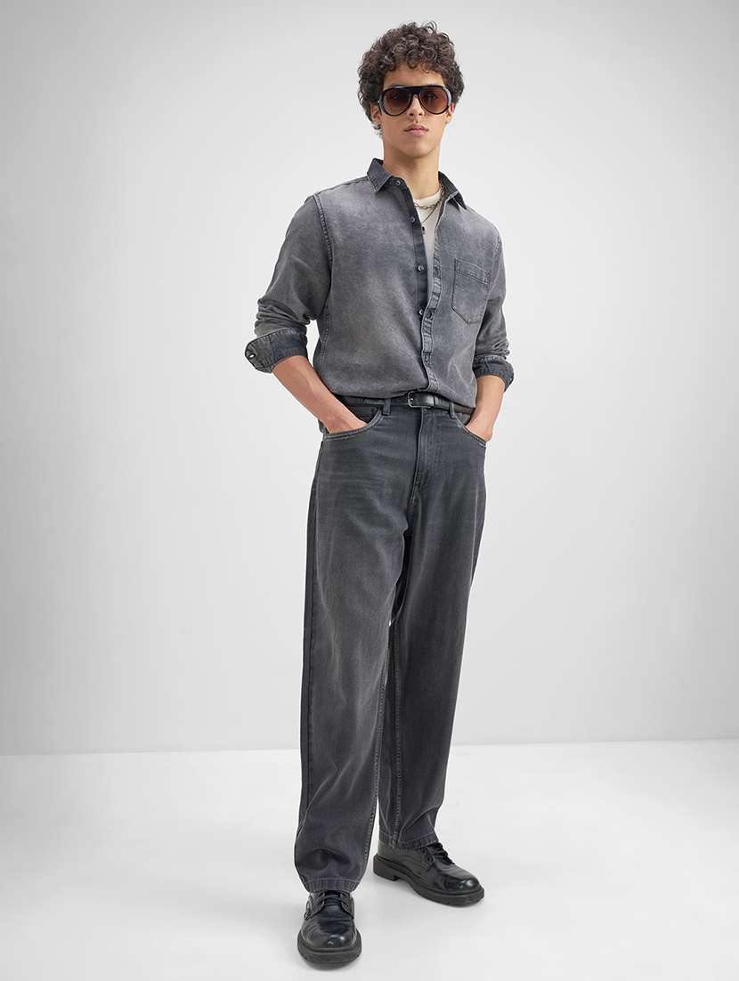 men solid long sleeve regular fit casual shirt - 22469676 -  Standard Image - 5