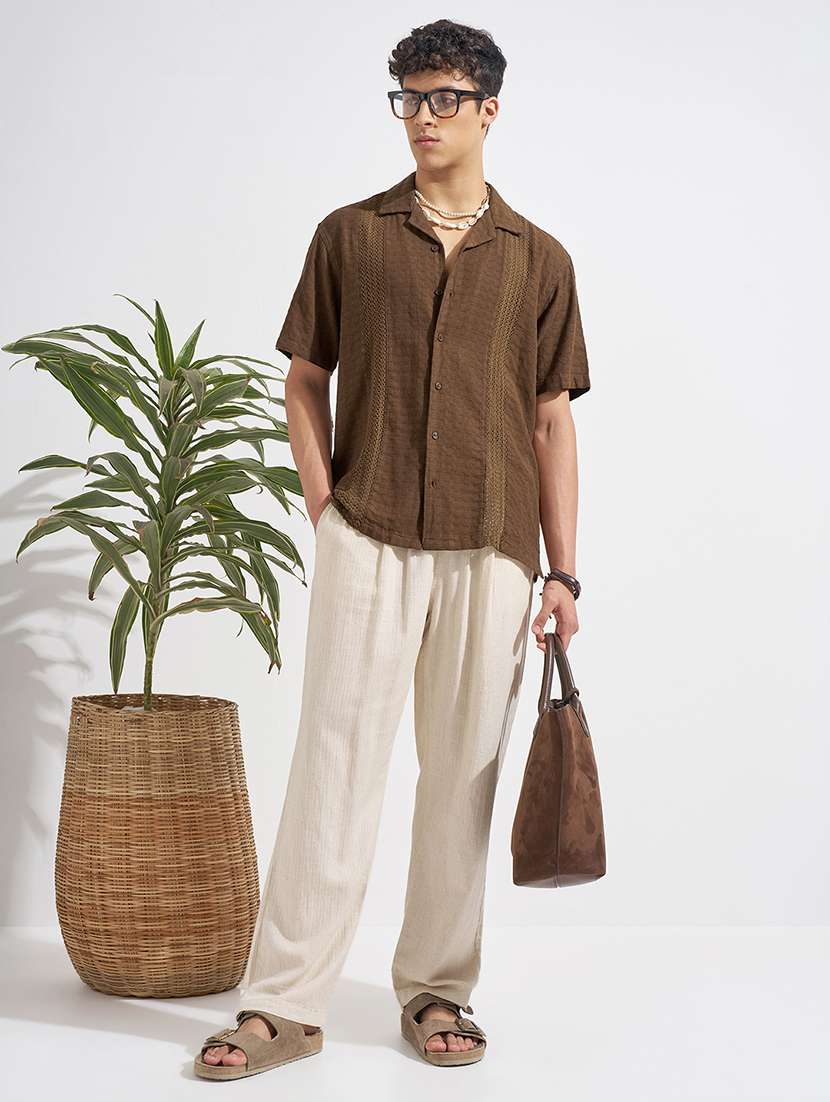 men brown cotton casual shirt - 22469678 -  Standard Image - 5