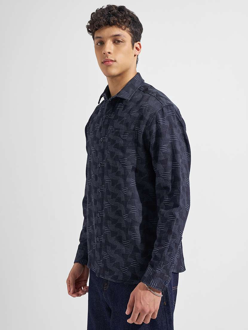 men blue cotton casual shirt - 22469681 -  Standard Image - 3