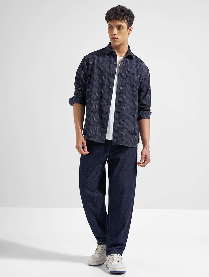 men blue cotton casual shirt - 22469681 -  Standard Image - 5