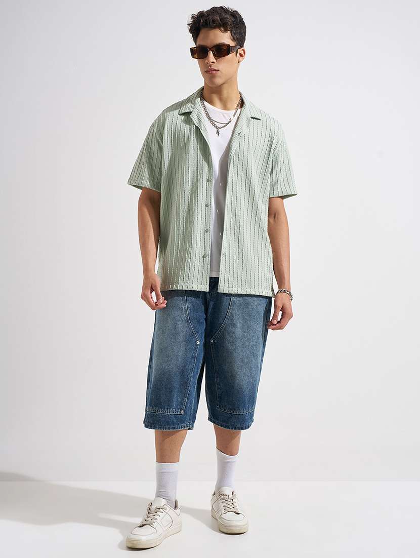 Men Self Design Short Sleeve Regular Fit Casual Shirt - 22469683 -  Standard Image - 5