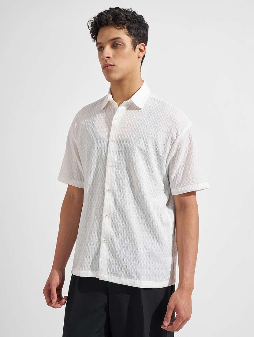 men collared short sleeve casual shirt - 22469686 -  Standard Image - 3