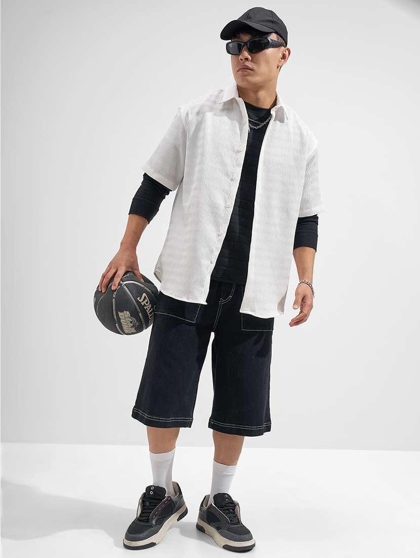men white polyester casual shirt - 22469693 -  Standard Image - 5