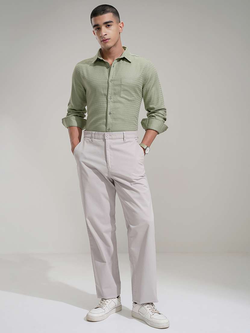 Men Self Design Long Sleeve Regular Fit Casual Shirt - 22469712 -  Standard Image - 5