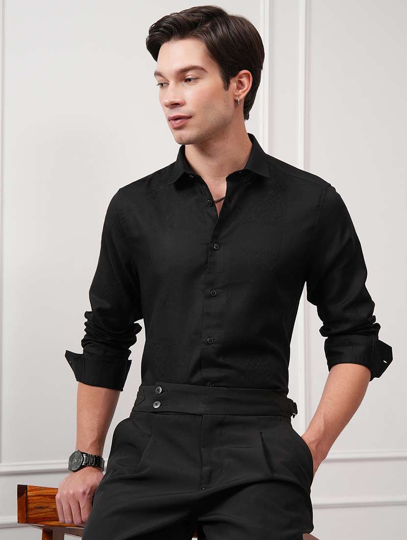 men collared long sleeve casual shirt