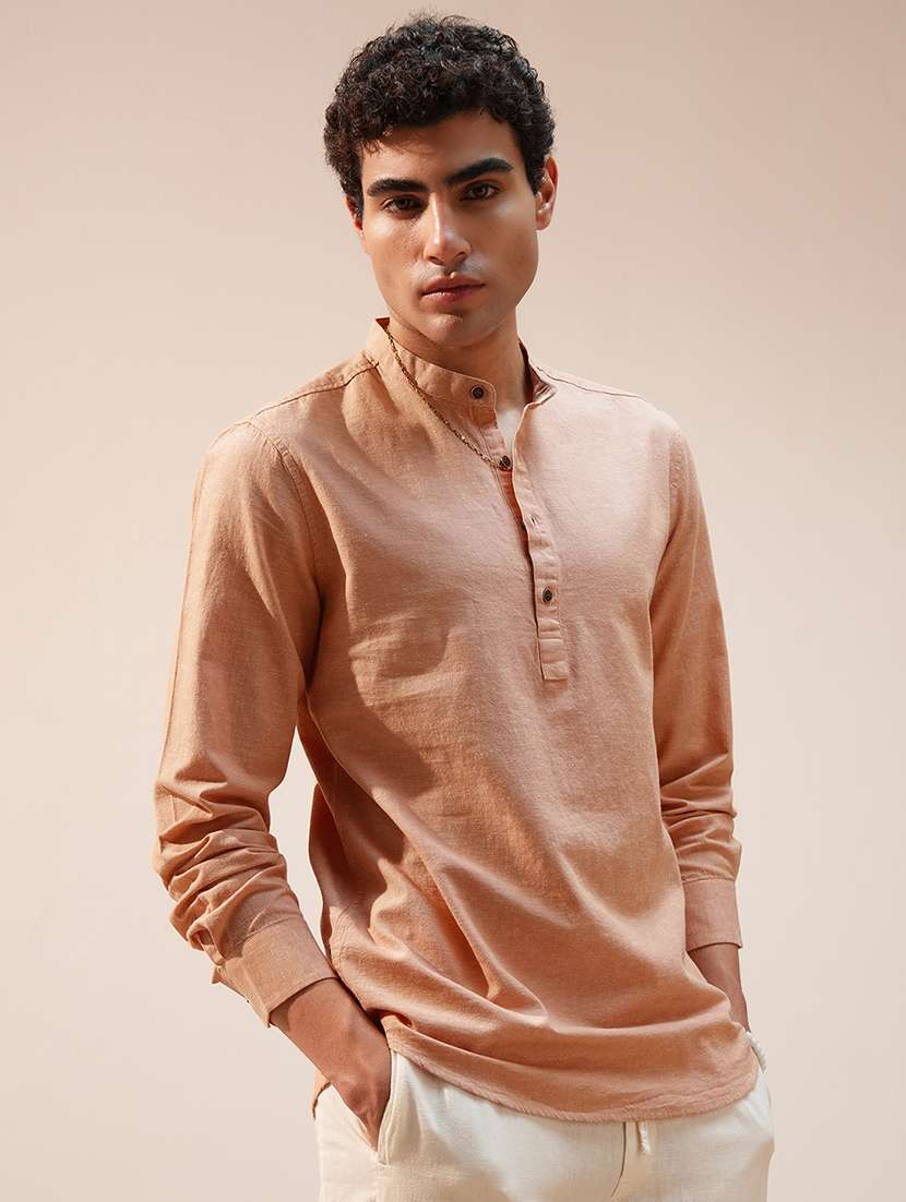 men solid long sleeve casual shirt - 22469764 -  Standard Image - 3