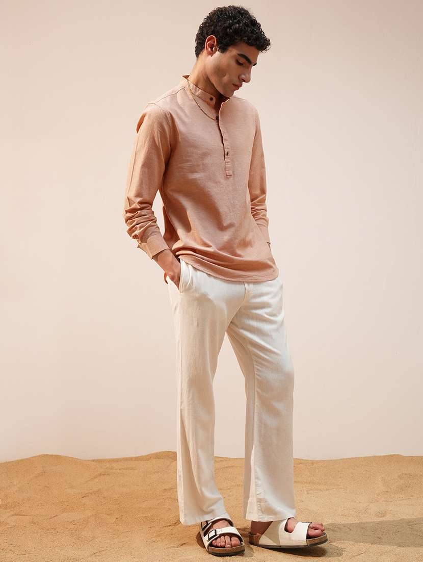 men solid long sleeve casual shirt - 22469764 -  Standard Image - 5