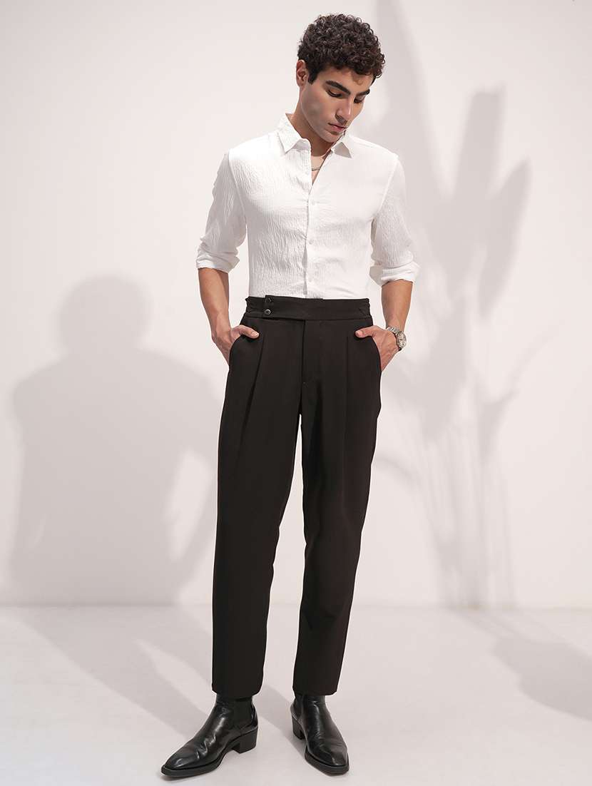men regular fit white cotton textured shirt - 22469774 -  Standard Image - 5