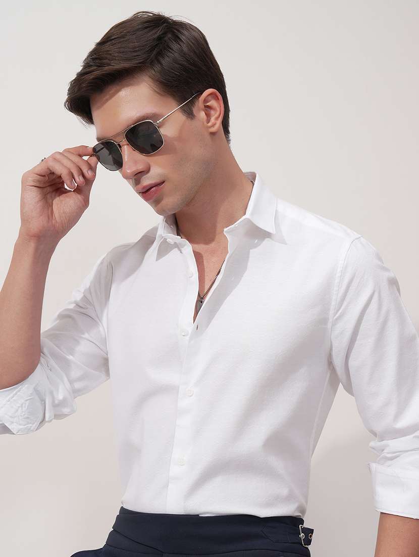 men self design long sleeve regular fit casual shirt
