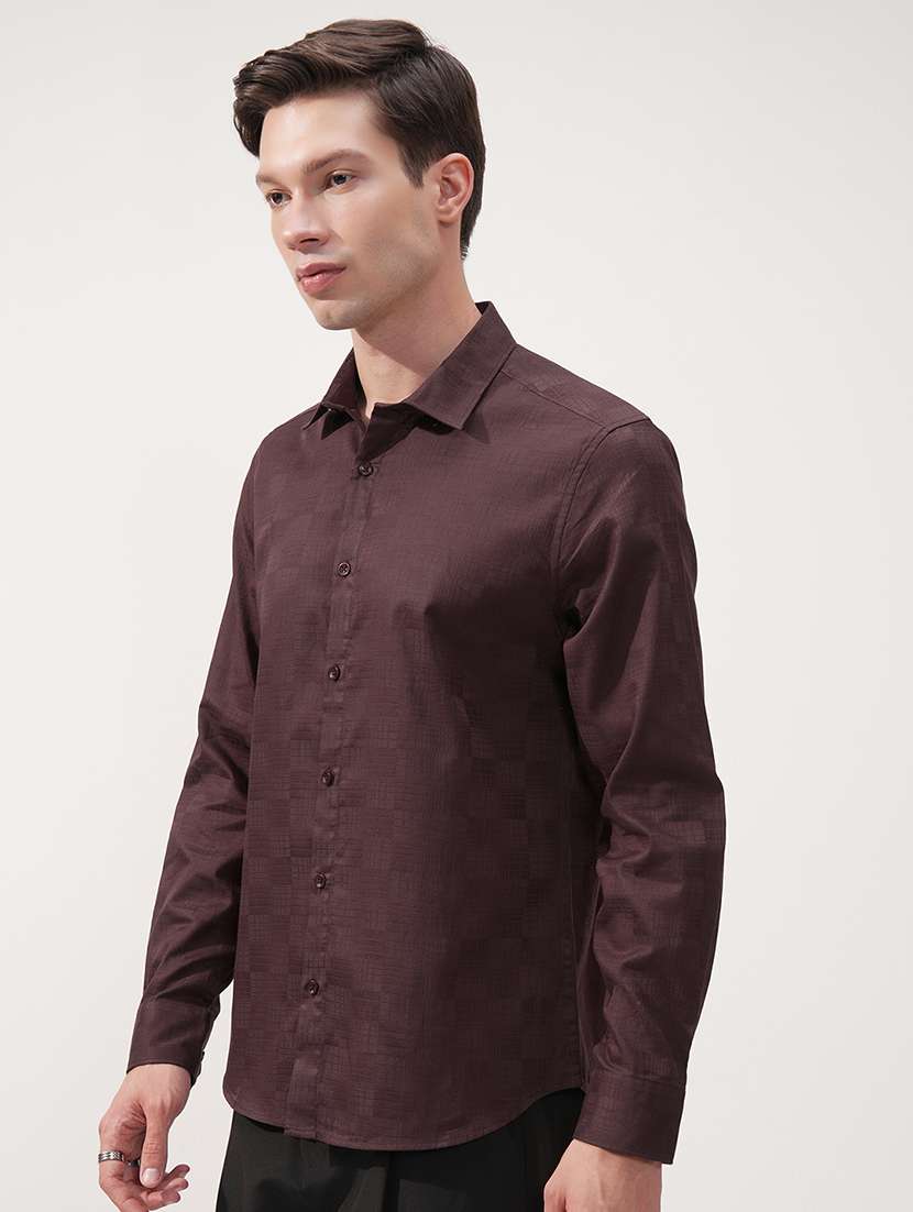 men self design long sleeve regular fit casual shirt - 22469803 -  Standard Image - 3