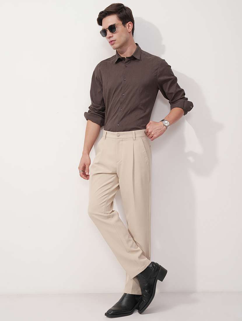 Men Coffee Brown Polyester Casual Shirt - 22469810 -  Standard Image - 5