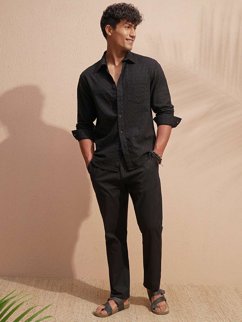 men self design long sleeve regular fit casual shirt - 22469814 -  Standard Image - 5