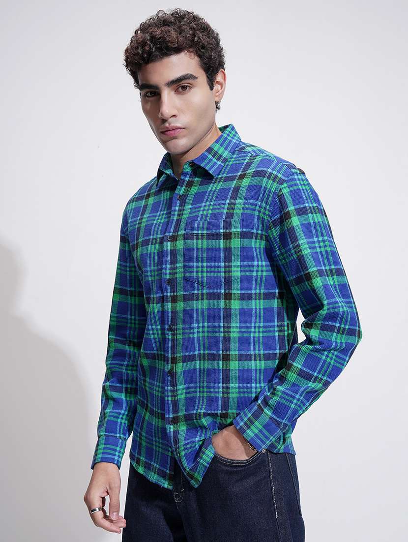 Men Checkered Long Sleeve Regular Fit Casual Shirt - 22469816 -  Standard Image - 3
