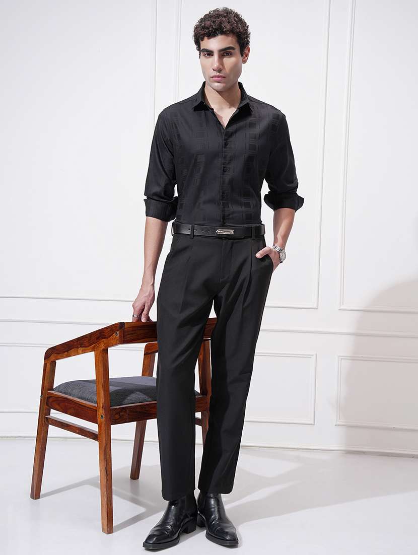 men self design long sleeve regular fit casual shirt - 22469829 -  Standard Image - 5