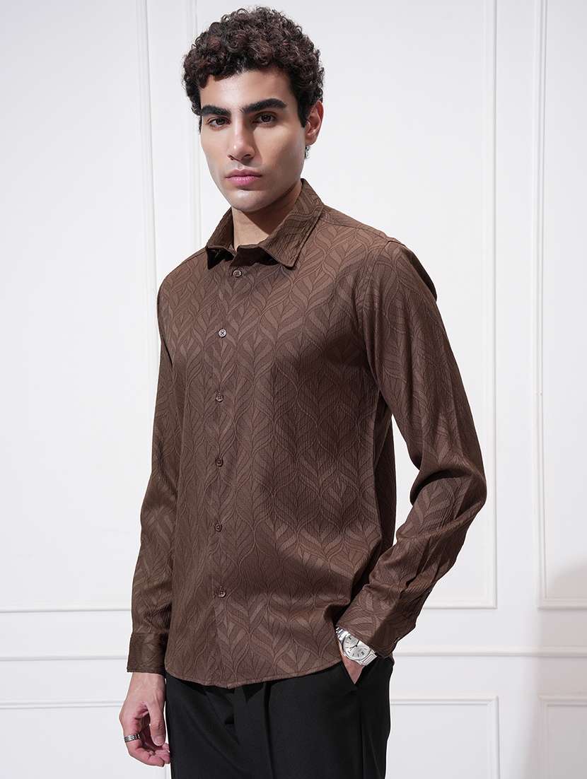 men self design long sleeve regular fit casual shirt - 22469831 -  Standard Image - 3