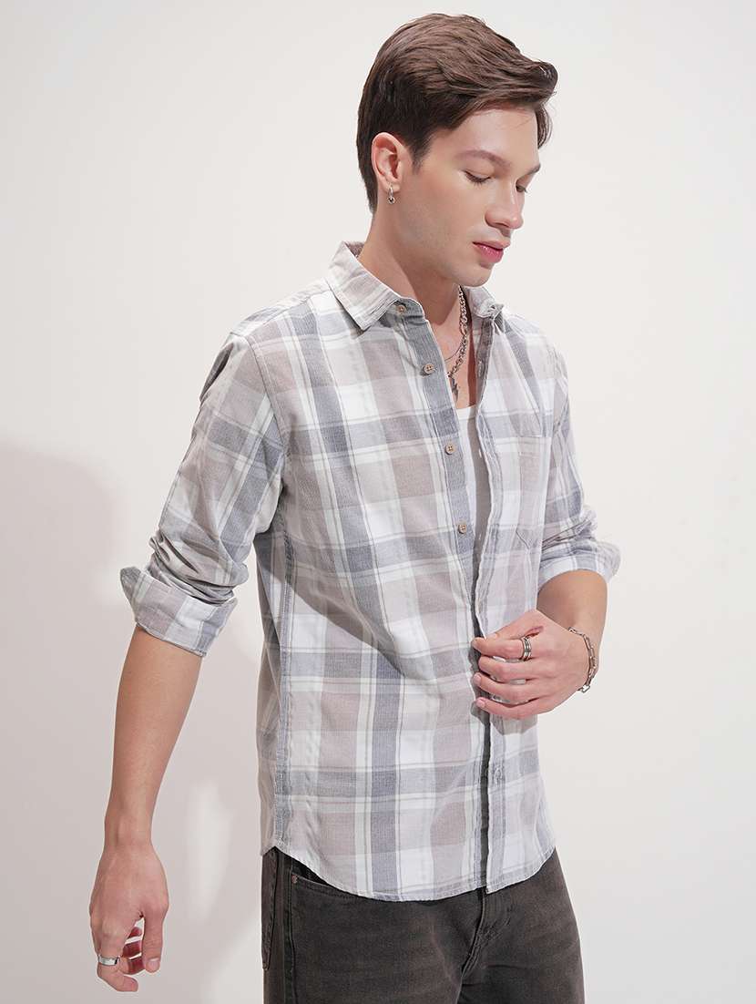 White Cotton Casual Shirt - 22469850 -  Standard Image - 3