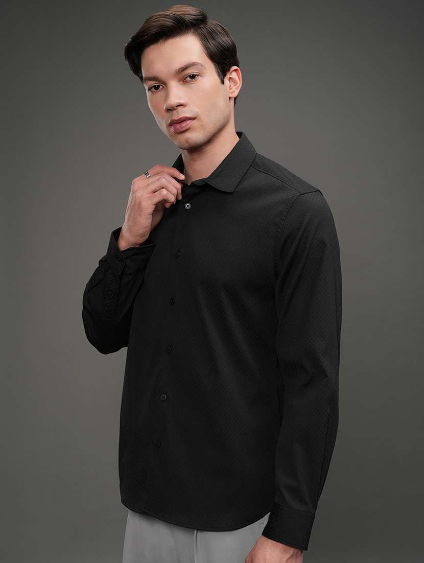 men self design long sleeve regular fit casual shirt - 22469907 -  Standard Image - 3