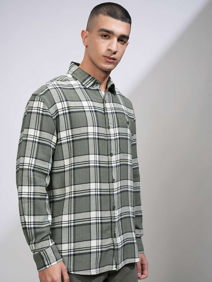 men checkered long sleeve regular fit casual shirt - 22469911 -  Standard Image - 3