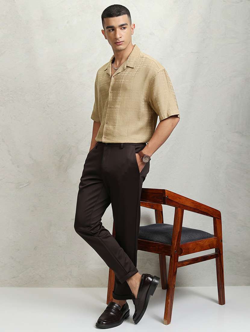 men self design short sleeve regular fit casual shirt - 22469930 -  Standard Image - 5