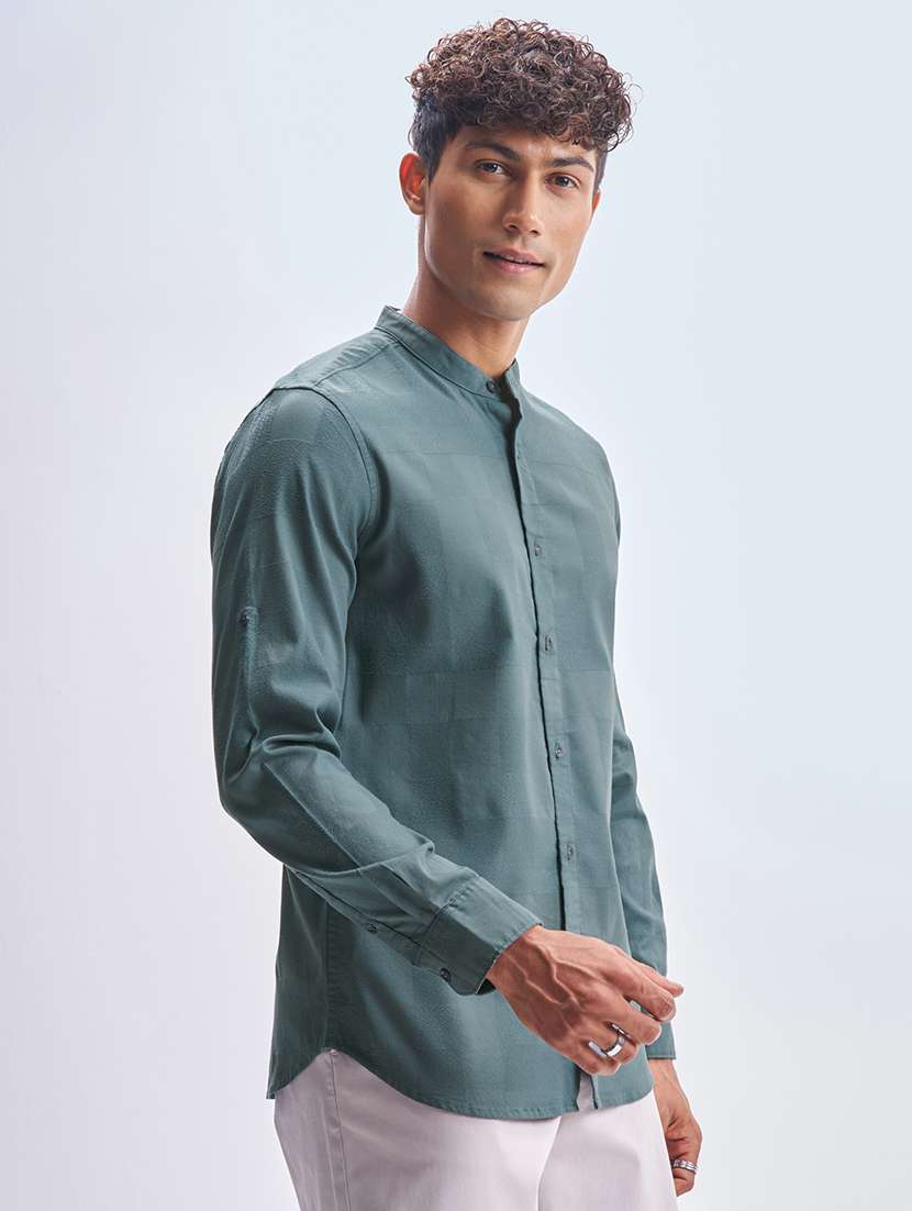 men self design long sleeve regular fit casual shirt - 22469971 -  Standard Image - 3