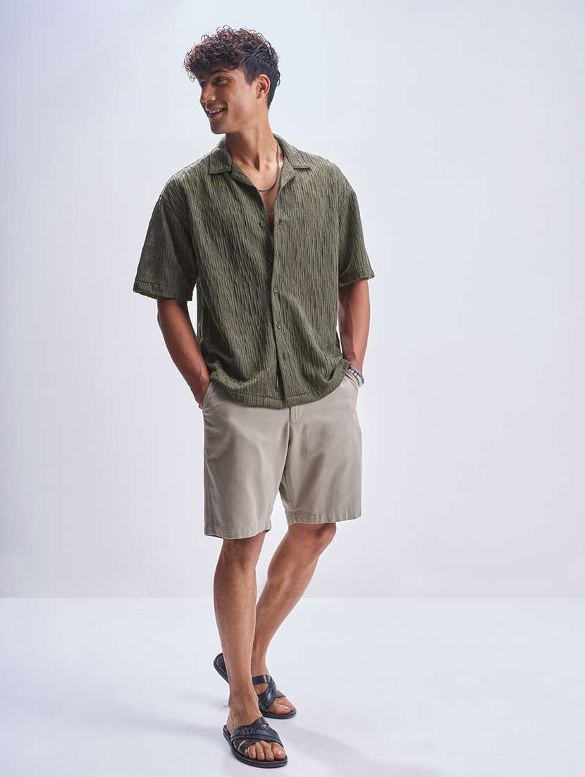 Men Textured Short Sleeve Regular Fit Casual Shirt - 22469985 -  Standard Image - 5