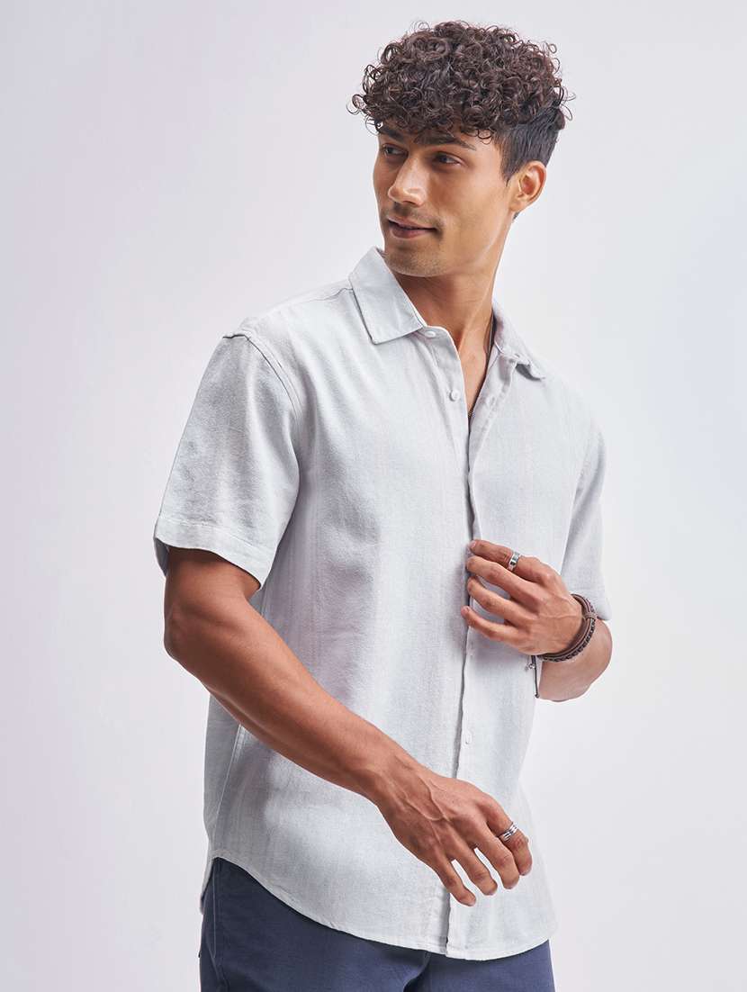 men self design short sleeve regular fit casual shirt - 22470008 -  Standard Image - 3