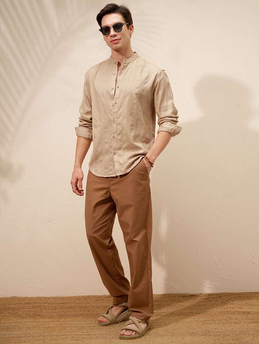 men self design long sleeve regular fit casual shirt - 22470015 -  Standard Image - 5