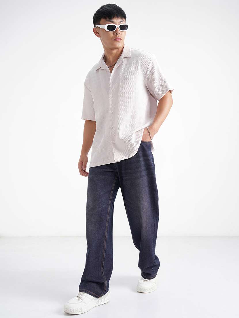 men textured short sleeve regular fit casual shirt - 22470039 -  Standard Image - 5