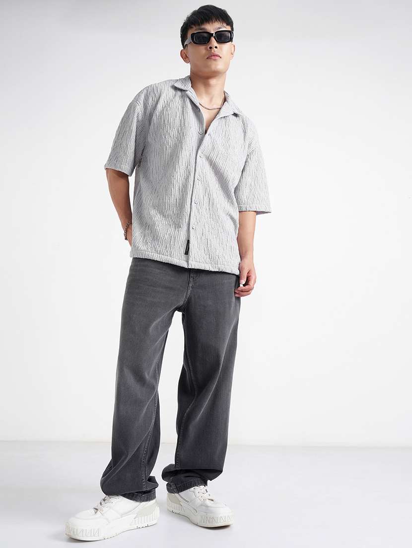 men self design short sleeve regular fit casual shirt - 22470052 -  Standard Image - 5